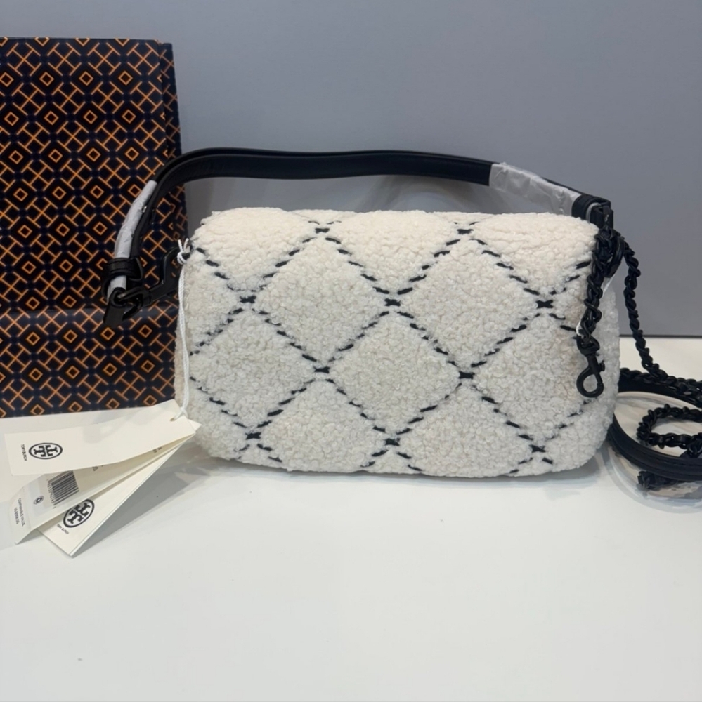 Tory Burch White and Black Quilted Bag NEW WITH TAGS! - Picture 3 of 9